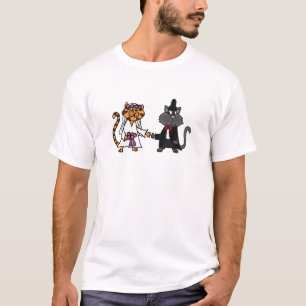 T-shirt Art drôle de mariage de jeunes mariés de chats