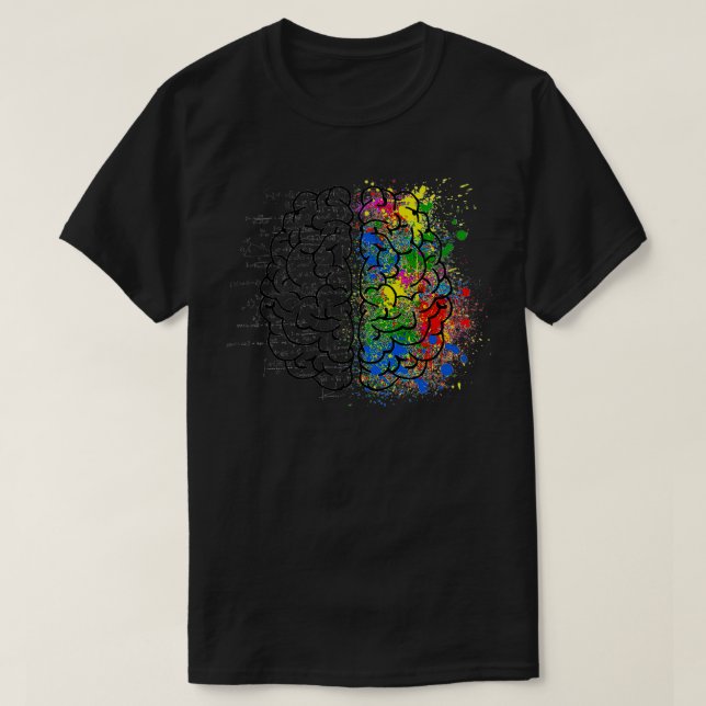 T-shirt Art du cerveau cool (Design devant)