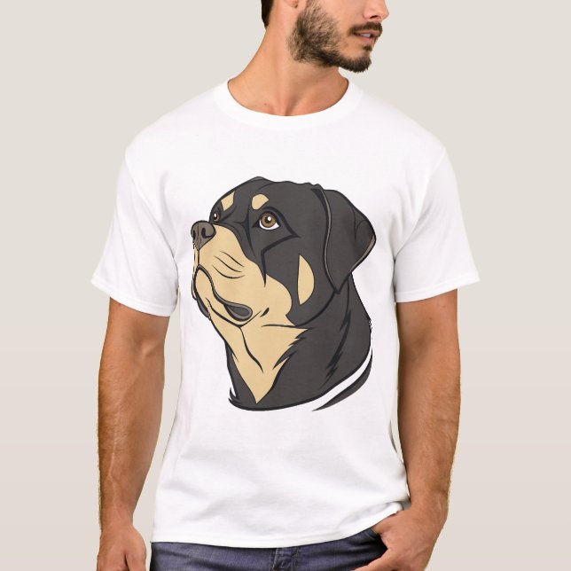 T-shirt Art du chien Rottweiler (Devant)
