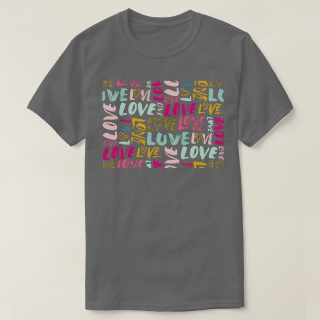 T-shirt art du design amour mignon (Design devant)