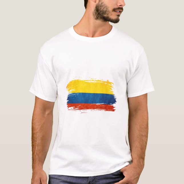 T-shirt Art du drapeau colombien (Devant)