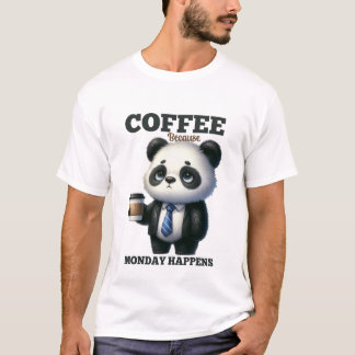 T-shirt Art du mot café amusant Panda