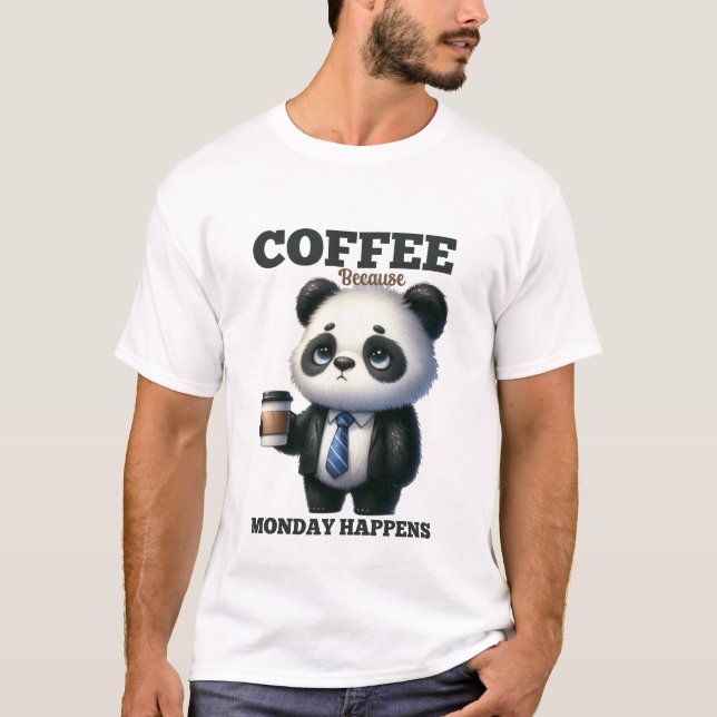 T-shirt Art du mot café amusant Panda (Devant)
