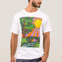 art du paysage boisé de rivière