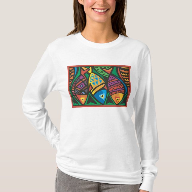 T-shirt Art du poisson Abstrait (Devant)