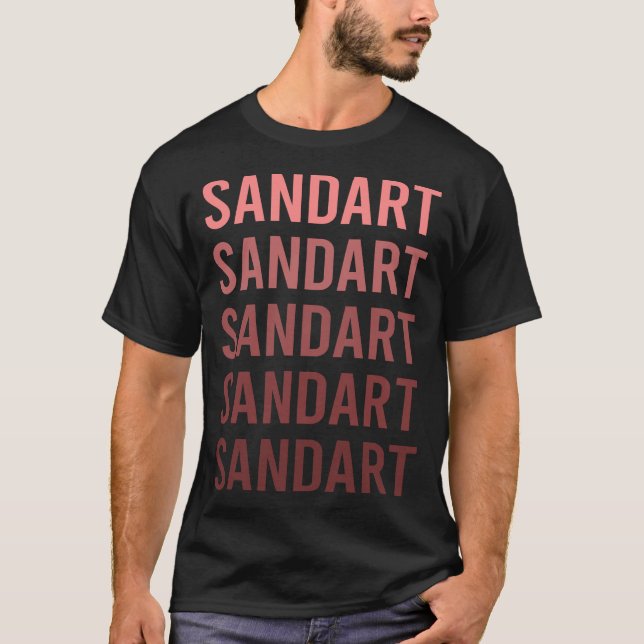 T-shirt Art du sable de texte rouge (Devant)