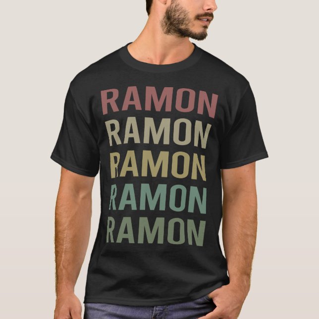 T-shirt Art du texte coloré - Nom du ramon (Devant)