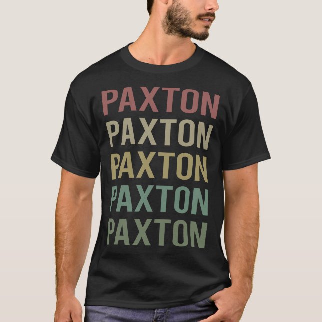 T-shirt Art du texte coloré - Nom Paxton (Devant)