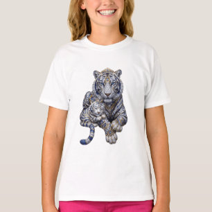 T-shirt Art du Tigre Blanc Royal Majestueux Bijouté
