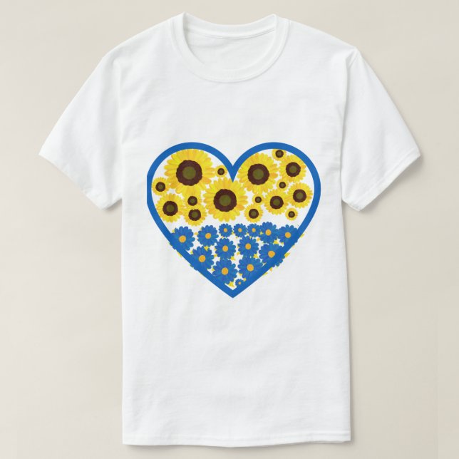 T-shirt Art du tournesol ukrainien (Design devant)