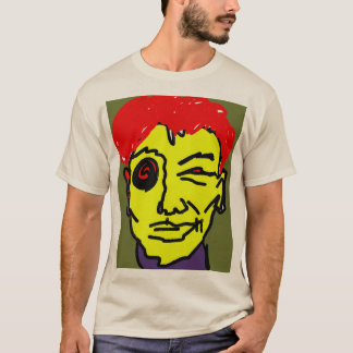 T-shirt Art du visage expressionniste abstrait rétro avec