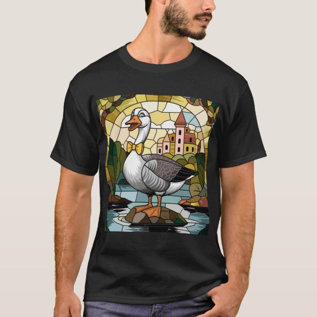 T-shirt Art du vitrail, Silly Goose Vitrail (Devant)