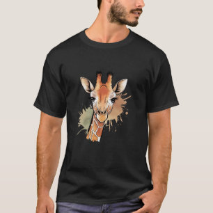 T-shirt Art éclaboussé Safari Girafe