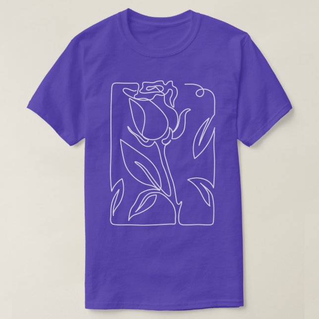 T-shirt Art en ligne continue rose (Design devant)