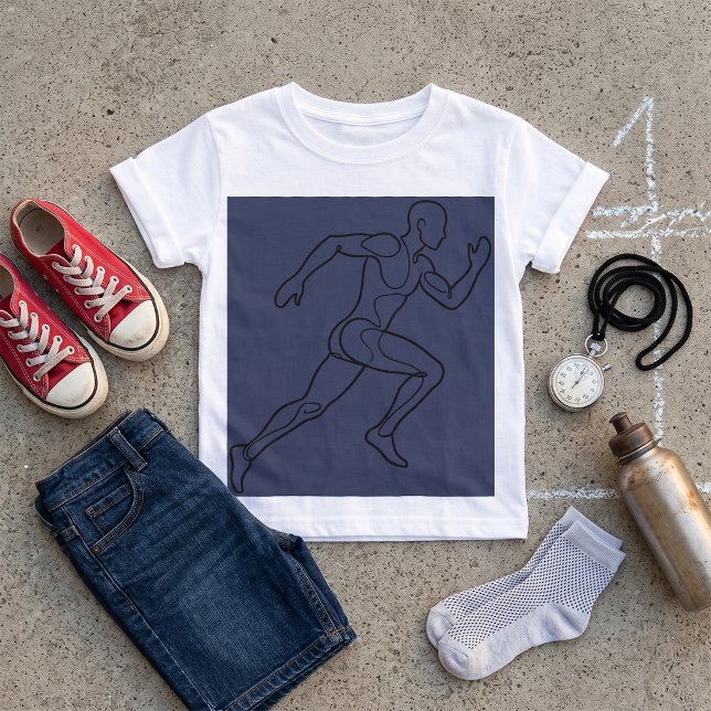 T-shirt Art en ligne continue Sprinter en course (Créateur téléchargé)