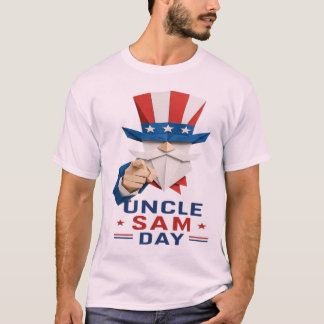 T-shirt Art en papier de l'oncle Sam patriotique - Jour de
