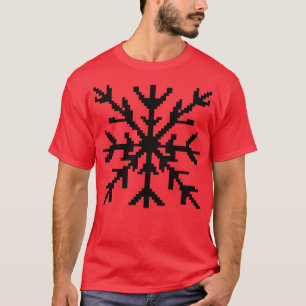 T-shirt Art en pixel de flocon de neige noir