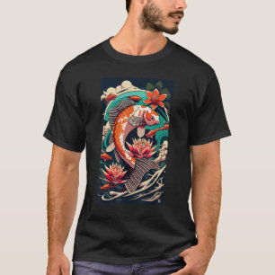 T-shirt Art Esthétique Poisson Koi Conception Graphique Sa