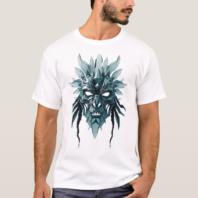 T-shirt Art facial en verre fracturé (Devant)