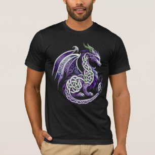 T-shirt Art fantastique de dragon celtique violet mythique