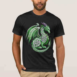 T-shirt Art fantastique du dragon vert celtique mythique