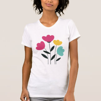 T-shirt Art Floral coloré - minimaliste moderne