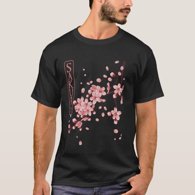 T-shirt Art floral de cerisier Sakura (Devant)