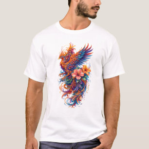 T-shirt Art floral Phoenix vibrant – Mythe coloré