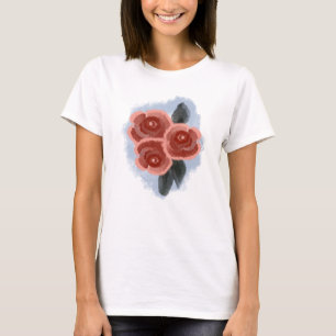 T-shirt Art floral rose vintage botanique romantique
