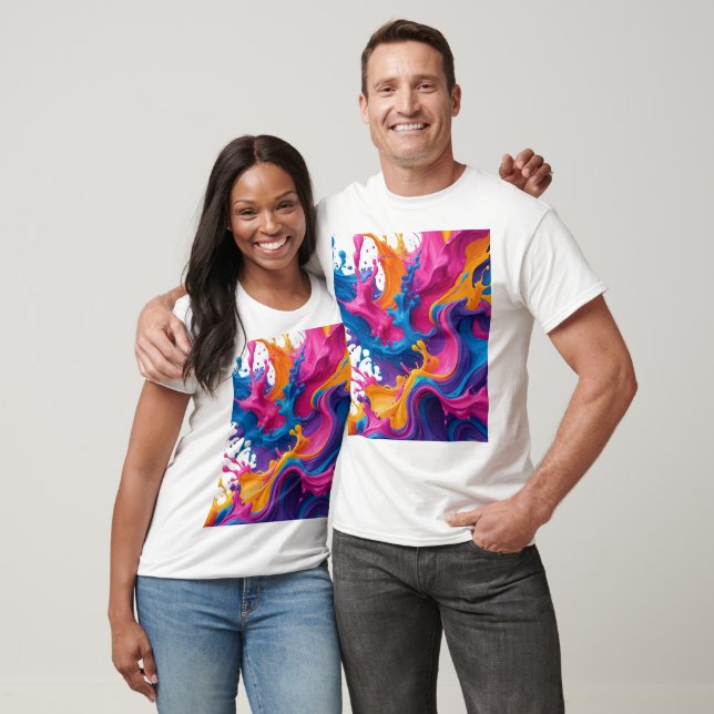 T-shirt Art fluide Abstrait vif - Design d'éclaboussure co (Unisexe)