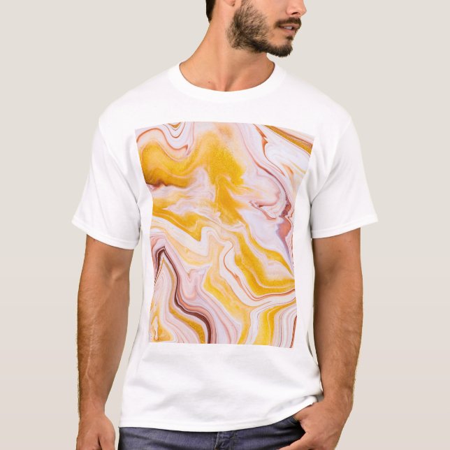 T-shirt Art fluide : texture abstraite irisée. (Devant)