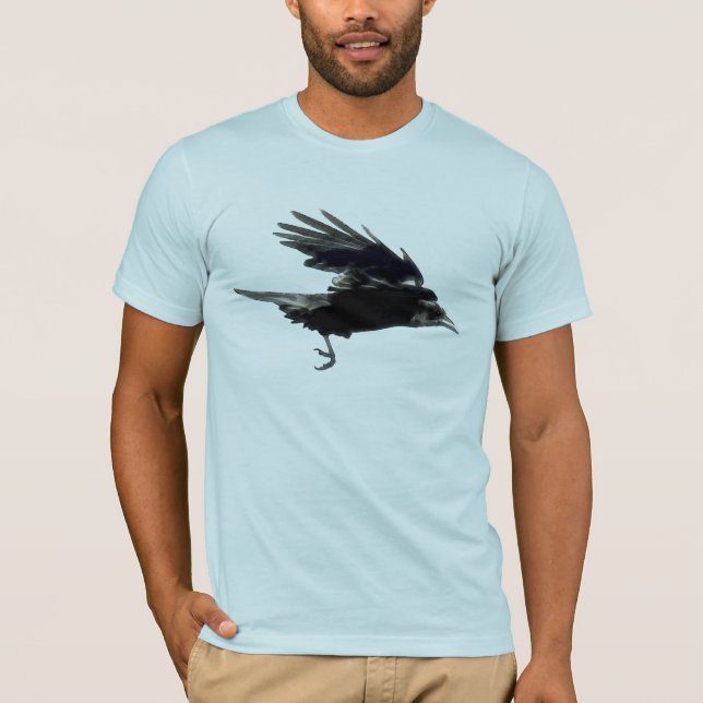 T-shirt Art Flying Black CROW (Corbeau) (Devant)