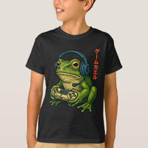 T-shirt Art Frog japonais pour hommes femmes garçons drôle