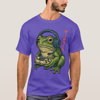 T-shirt Art Frog Joueur Japonais Hommes Femmes Garçons Drô