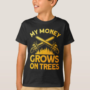 T-shirt Art Funny Lumberjack Pour Hommes Arbre Coupe Scie