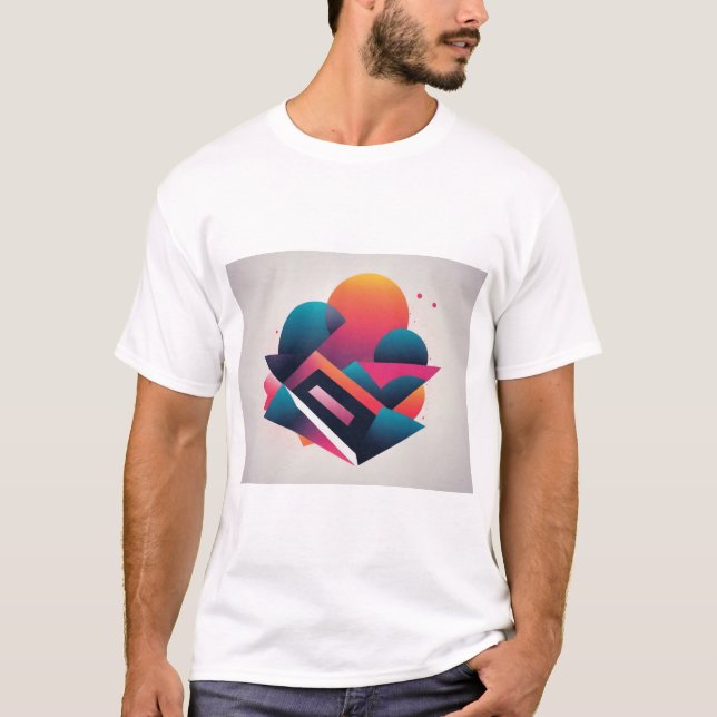 T-shirt Art géométrique Abstrait : une explosion de couleu (Devant)