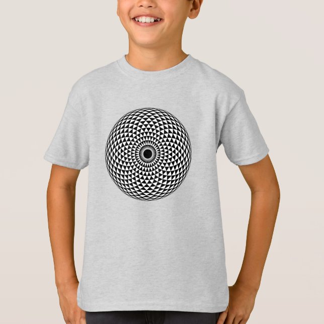 T-shirt Art géométrique mandala noir spirituel (Devant)