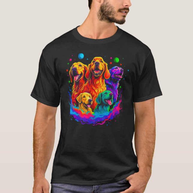 T-shirt Art Golden Retriever Dog Best Friends (Devant)