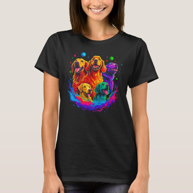 T-shirt Art Golden Retriever Dog Best Friends (Devant)