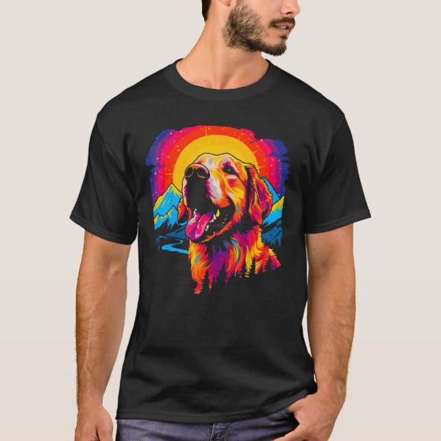T-shirt Art Golden Retriever Dog Nature (Devant)