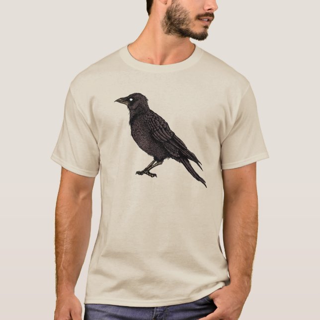 T-shirt Art gothique corbeau Dessin d'encre de corbeau Dép (Devant)
