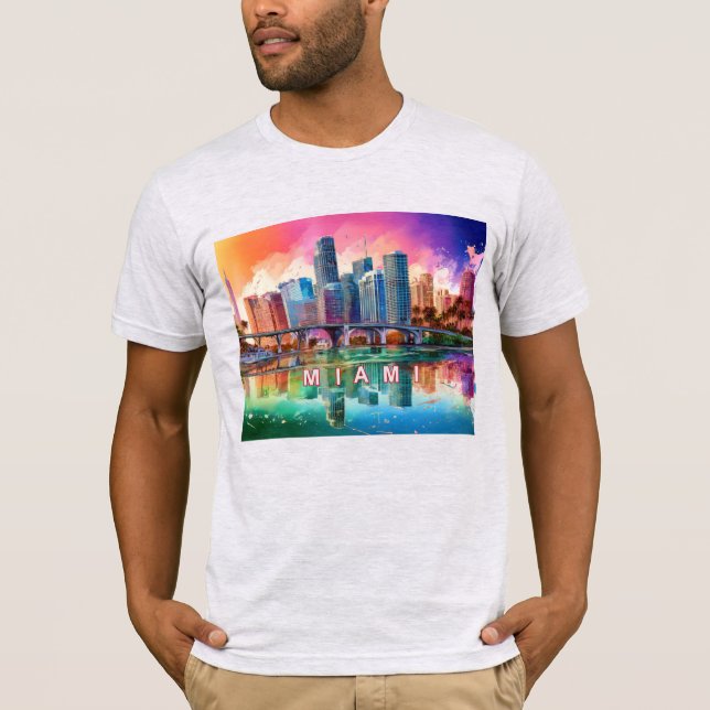 T-shirt Art Graffiti de Miami Skyline (Devant)