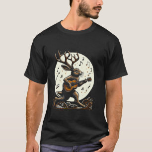 T-shirt Art graphique Jackalope drôle jouant de la guitare