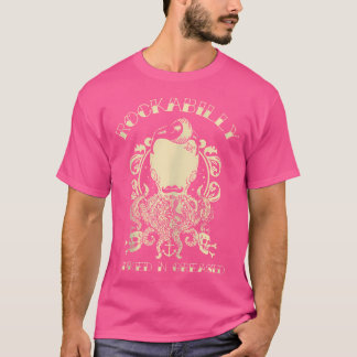 T-shirt Art Horreur - Rockabilly Pompadour Octopus - Psych