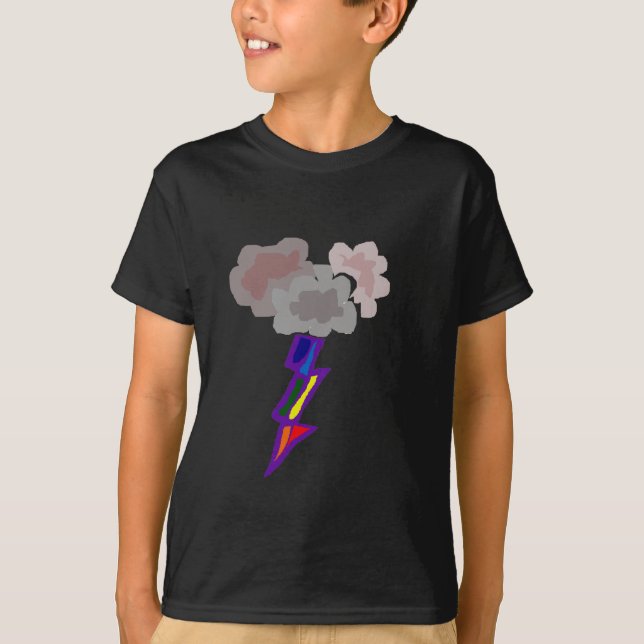 T-shirt Art impressionnant de nuages et de foudre d'orage (Devant)