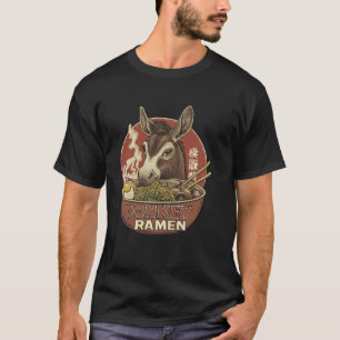 T-shirt Art japonais classique Amoureux de nouilles Âne fa