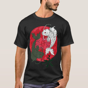 T-shirt Art japonais Koi poisson noir blanc Koi japonais