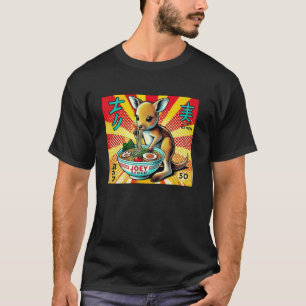 T-shirt Art japonais pop amateur de nouilles Mignon Kangou