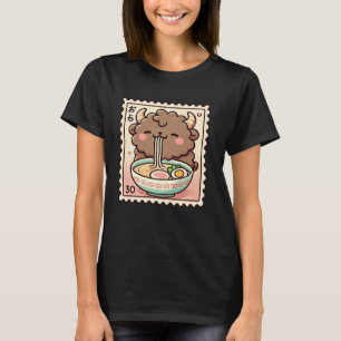 T-shirt Art japonais pop timbre Nouilles Bison mignon