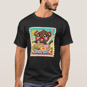 T-shirt Art Japonais Pop Timbres Nouilles Panthère Ram